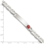 Women's Sterling Silver Anchor Medical ID Bracelet 7mm