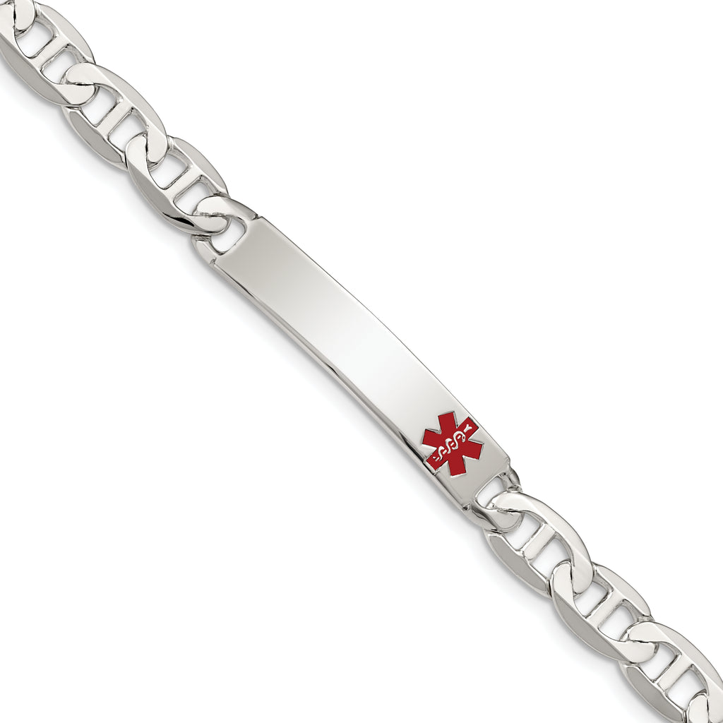 Women's Sterling Silver Anchor Medical ID Bracelet 7mm