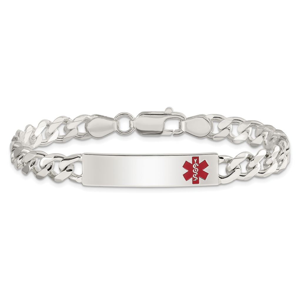 Women's Sterling Silver Curb Medical ID Bracelet 7mm