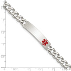 Women's Sterling Silver Curb Medical ID Bracelet 7mm