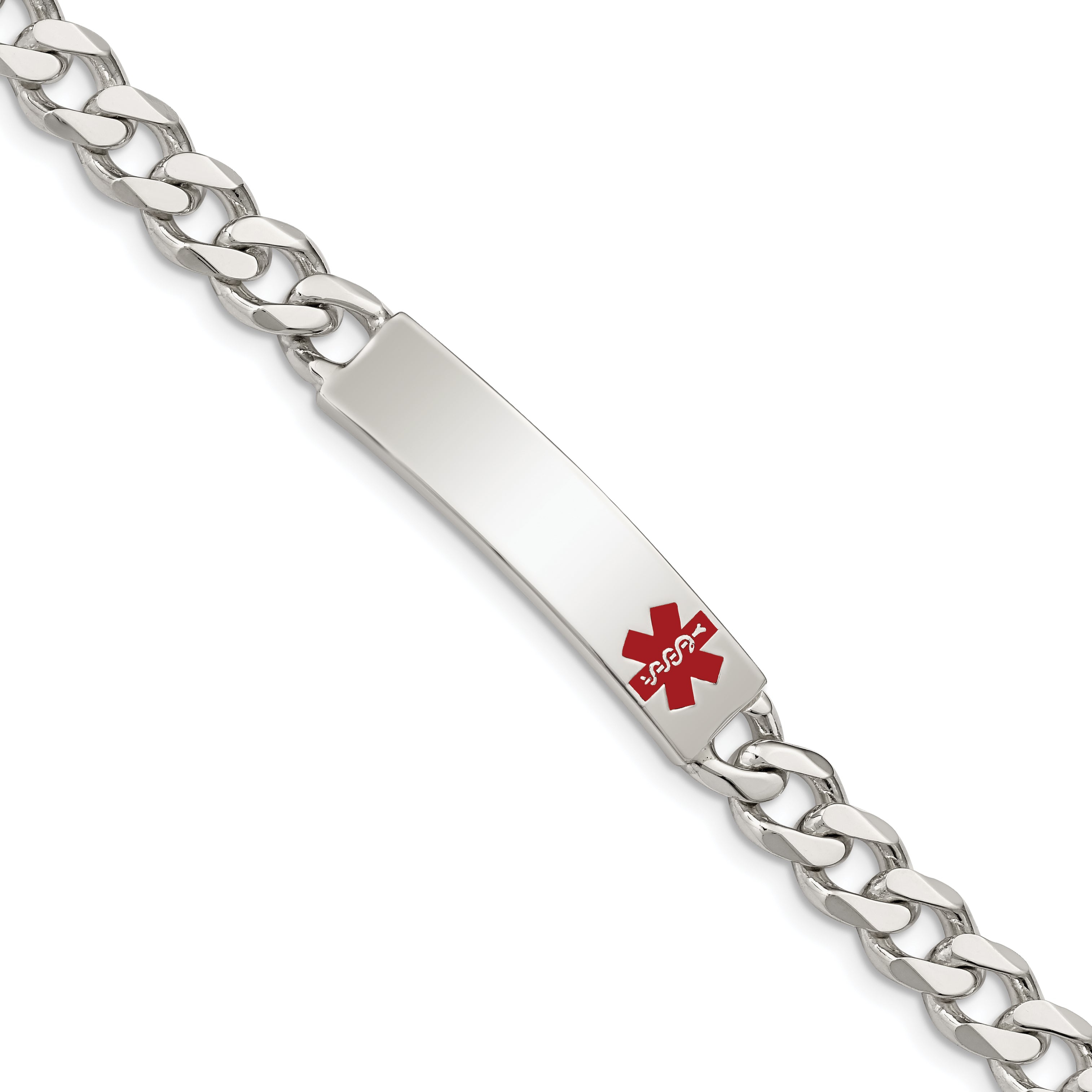 Women's Sterling Silver Curb Medical ID Bracelet 7mm Main image