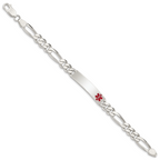 Women's Sterling Silver Figaro Medical ID Bracelet 8mm