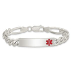 Women's Sterling Silver Figaro Medical ID Bracelet 8mm