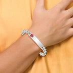 Women's Sterling Silver Figaro Medical ID Bracelet 8mm