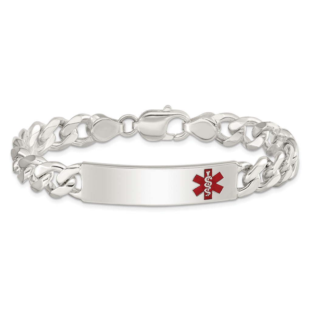 Women's Sterling Silver Curb Medical ID Bracelet 9mm