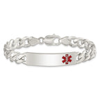 Women's Sterling Silver Curb Medical ID Bracelet 9mm