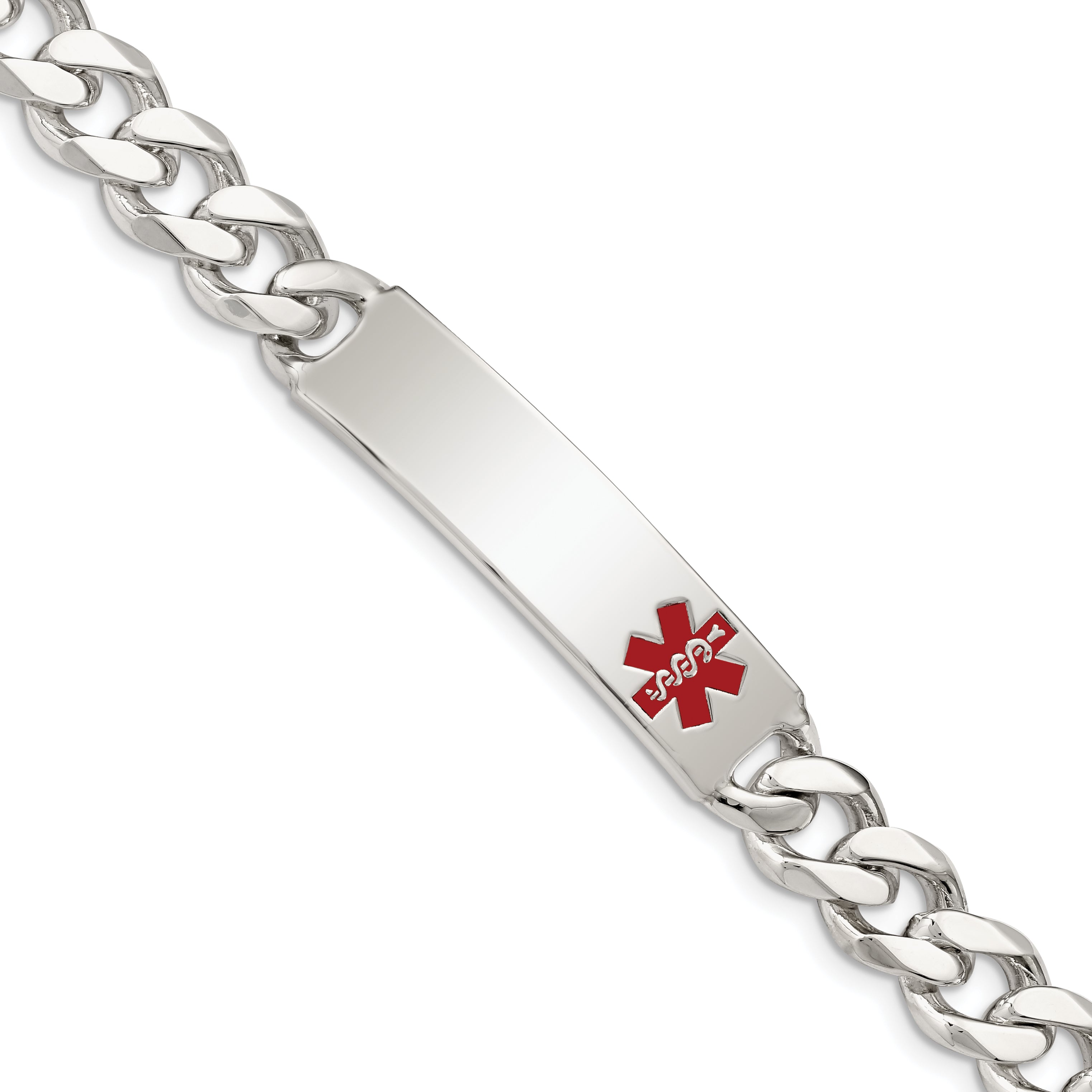 Women's Sterling Silver Curb Medical ID Bracelet 9mm Main image