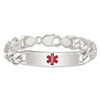 Sterling Silver Polished Medical Curb Link ID Bracelet