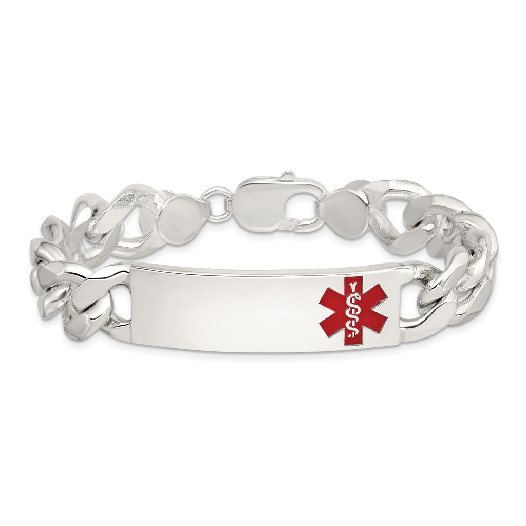 Women's Sterling Silver Curb Medical ID Bracelet 14mm