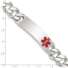 Sterling Silver Rhodium-plated Medical ID Figaro Link Bracelet