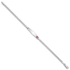 Sterling Silver Rhodium-plated Medical ID Curb Link Bracelet