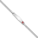 Women's Sterling Silver Rhodium-Plated Curb Medical ID Bracelet 3mm