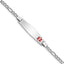 Women's Sterling Silver Rhodium-Plated Figaro Medical ID Bracelet 4mm