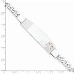 Sterling Silver Rhodium-platedod-plated Non-enameled Medical ID Curb Link Bracelet