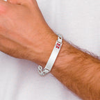 Women's Sterling Silver Rhodium-Plated Figaro Medical ID Bracelet 7mm