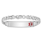 Women's Sterling Silver Rhodium-Plated Curb Medical ID Bracelet 7mm