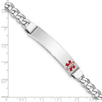 Women's Sterling Silver Rhodium-Plated Curb Medical ID Bracelet 7mm