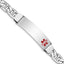 Women's Sterling Silver Rhodium-Plated Anchor Medical ID Bracelet 9mm