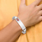 Women's Sterling Silver Rhodium-Plated Curb Medical ID Bracelet 8mm