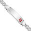 Women's Sterling Silver Rhodium-Plated Curb Medical ID Bracelet 8mm