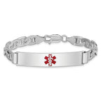 Women's Sterling Silver Rhodium-Plated Anchor Medical ID Bracelet 6mm