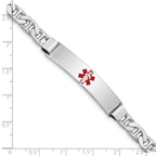 Sterling Silver Rhodium-plated Medical ID Anchor Link Bracelet