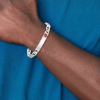 Sterling Silver Rhodium-plated Medical ID Figaro Link Bracelet