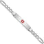 Women's Sterling Silver Rhodium-Plated Figaro Medical ID Bracelet 6mm
