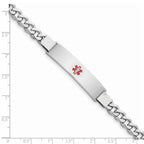 Women's Sterling Silver Rhodium-Plated Curb Medical ID Bracelet 6mm