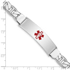Women's Sterling Silver Rhodium-Plated Anchor Medical ID Bracelet 9mm