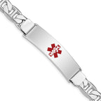 Women's Sterling Silver Rhodium-Plated Anchor Medical ID Bracelet 9mm