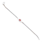 Women's Sterling Silver Rhodium-Plated Rope Medical ID Bracelet 2mm