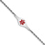 Women's Sterling Silver Rhodium-Plated Rope Medical ID Bracelet 2.5mm