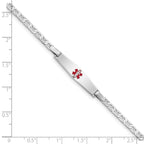Women's Sterling Silver Rhodium-Plated Anchor Medical ID Bracelet 3mm