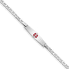 Sterling Silver Rhodium-plated Medical ID Anchor Link Bracelet