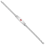 Women's Sterling Silver Rhodium-Plated Anchor Medical ID Bracelet 4mm