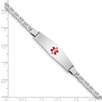 Sterling Silver Rhodium-plated Medical ID Anchor Link Bracelet