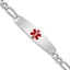 Women's Sterling Silver Rhodium-Plated Figaro Medical ID Bracelet 7mm