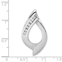 14k White Gold Complete 1/5 carat AAA Diamond Slide Fits up to 6mm Regular/8mm Fancy or Reversible Omega