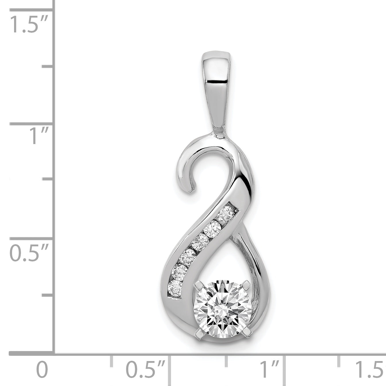 14k White Gold Peg-Set and Channel AAA Diamond Semi-Mount Slide Fits up to 4mm Regular/6mm Fancy or Reversible Omega