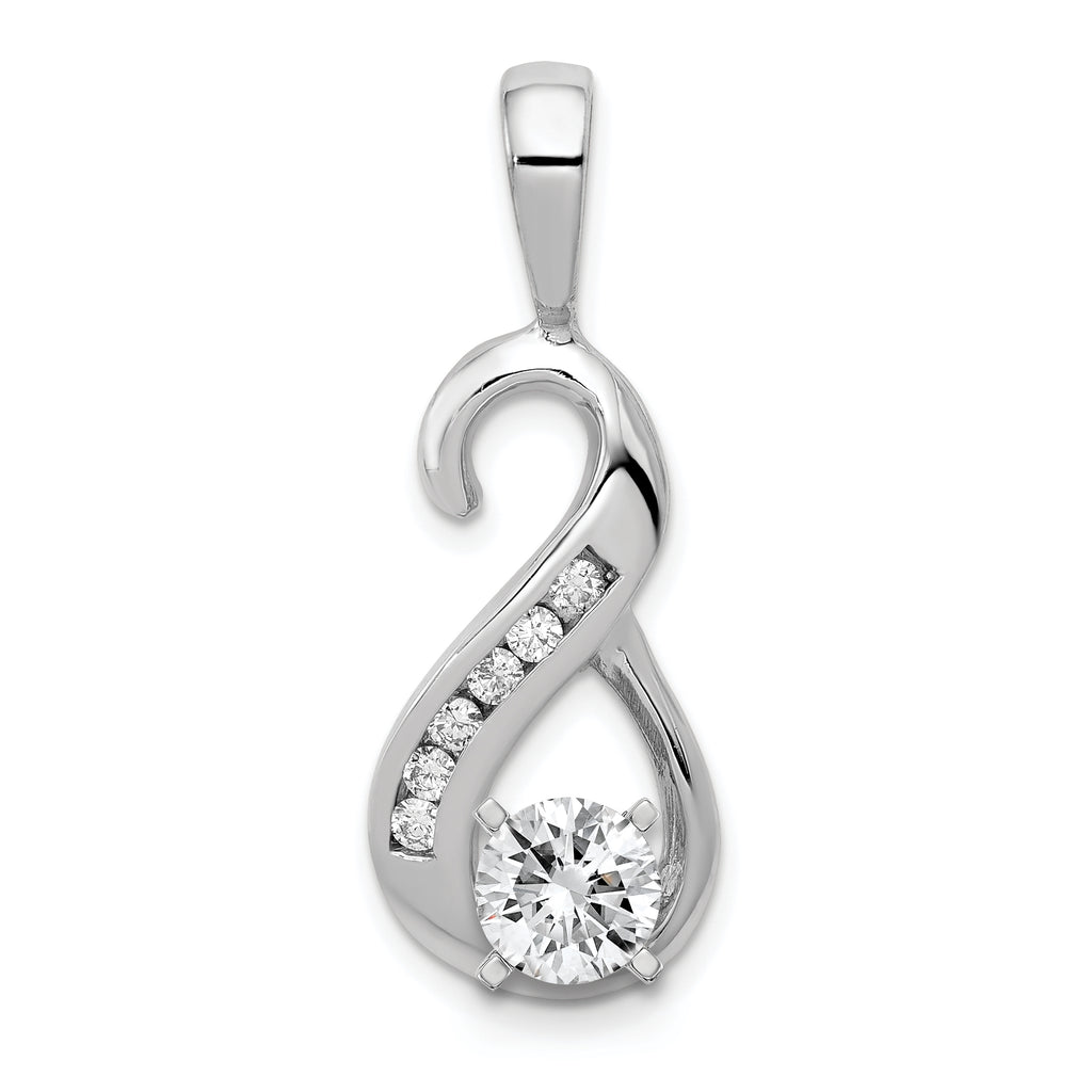 14k White Gold Peg-Set and Channel AAA Diamond Semi-Mount Slide Fits up to 4mm Regular/6mm Fancy or Reversible Omega