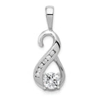 14k White Gold Peg-Set and Channel AAA Diamond Semi-Mount Slide Fits up to 4mm Regular/6mm Fancy or Reversible Omega
