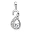 14k White Gold Peg-Set and Channel AAA Diamond Semi-Mount Slide Fits up to 4mm Regular/6mm Fancy or Reversible Omega