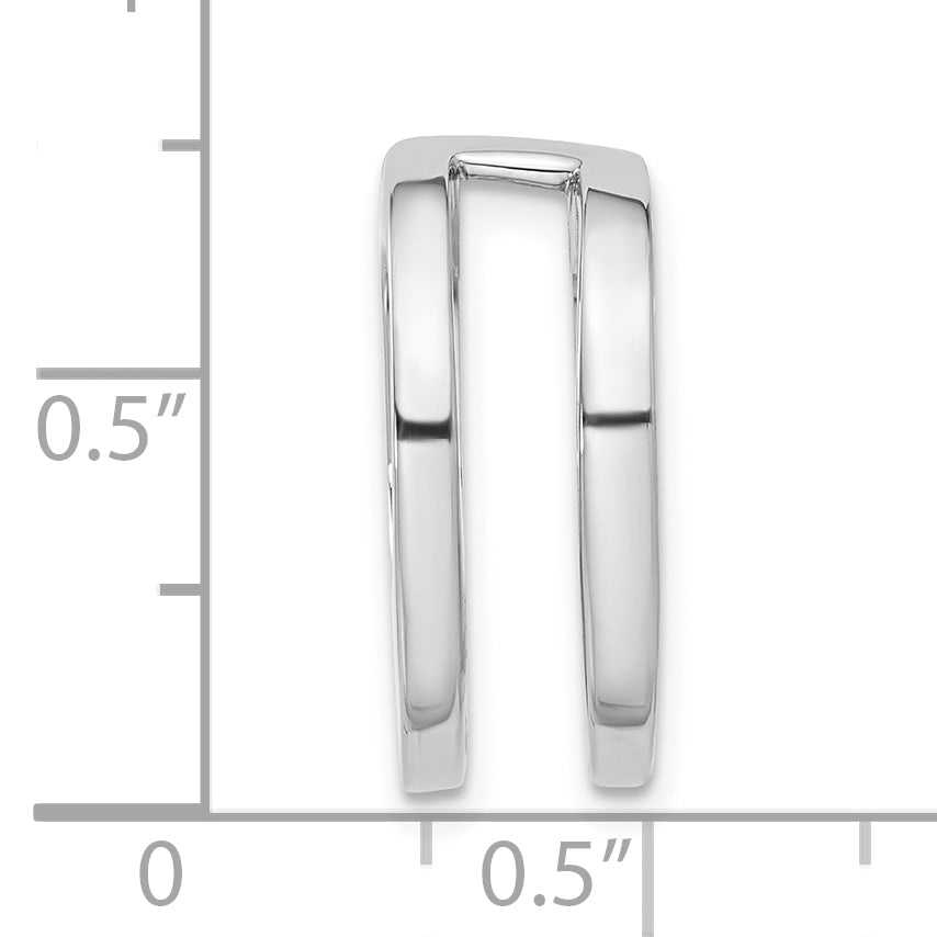 14k White Gold Holds 6mm Stone Slide Mounting (No Stone Included) Fits up to 6mm Regular/8mm Fancy or Reversible Omega