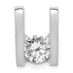 14k White Gold Holds 7.5mm Stone Slide Mounting (No Stone Included) Fits up to 6mm Regular/8mm Fancy or Reversible Omega