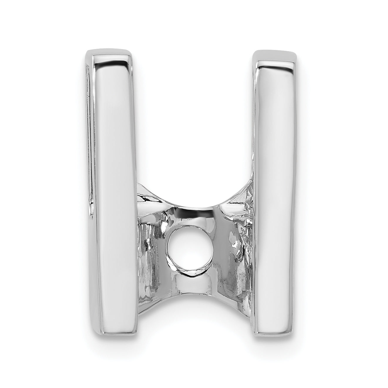14k White Gold Holds 7.5mm Stone Slide Mounting (No Stone Included) Fits up to 6mm Regular/8mm Fancy or Reversible Omega
