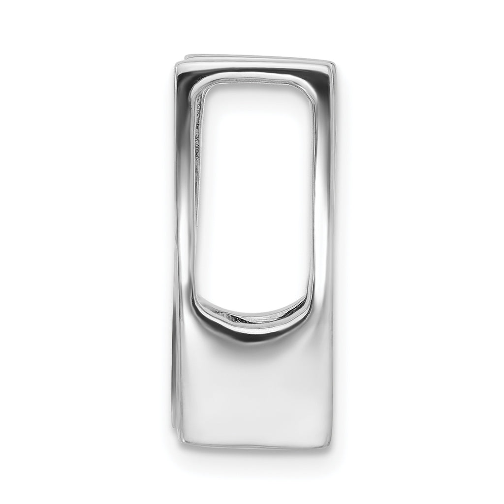 14k White Gold Holds 7.5mm Stone Slide Mounting (No Stone Included) Fits up to 8mm Regular/10mm Fancy or Reversible Omega