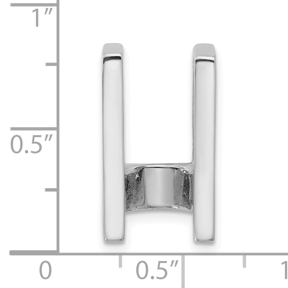 14k White Gold Holds 7.5mm Stone Slide Mounting (No Stone Included) Fits up to 8mm Regular/10mm Fancy or Reversible Omega