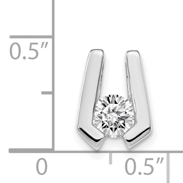 14k White Gold Holds 4.5mm Stone Slide Mounting (No Stone Included) Fits up to 2mm Regular/3mm Fancy or Reversible Omega