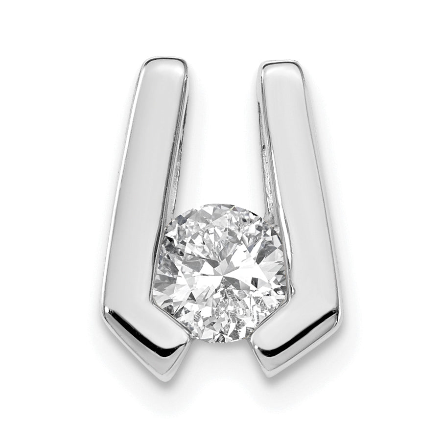 14k White Gold Holds 4.5mm Stone Slide Mounting (No Stone Included) Fits up to 2mm Regular/3mm Fancy or Reversible Omega